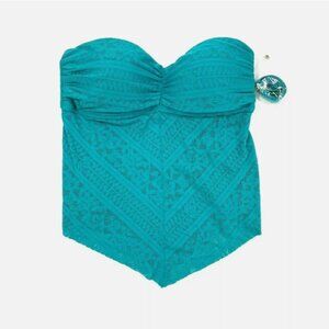 Blue Rod Bettie Women's Solid Swimwear Bikini Top Blue Size 8 00024